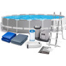 Каркасный бассейн INTEX Prism Frame 26756 (610×132 см) — насос, лестница, тент, подстилка